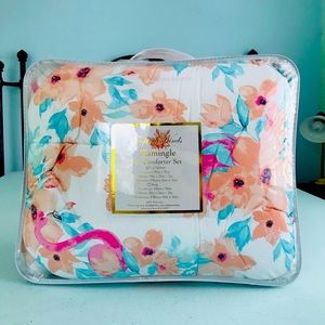 Tropical Flamingo Queen Comforter Set 💓